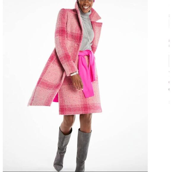 NWT Talbots Pink Confetti Plaid Coat 2XP Wool Blend Plus Petite New Preppy - Picture 13 of 14